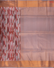 Coral Red & Misty Lavender Soft Art Silk Saree