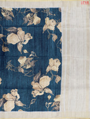 Prussian Blue Semi Tussar Saree