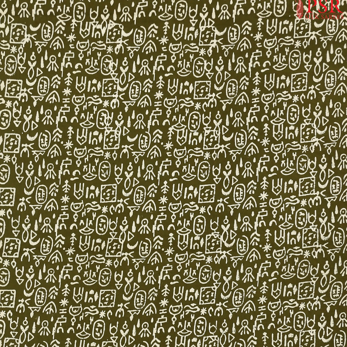 Olive Green Cotton Print Running Material
