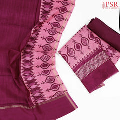 Pink Silk Cotton Dress Material