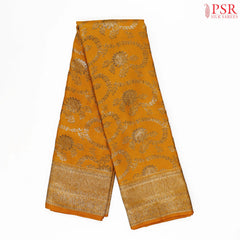 Dark Mustard Yellow Kanchipuram Jacquard Silk Saree