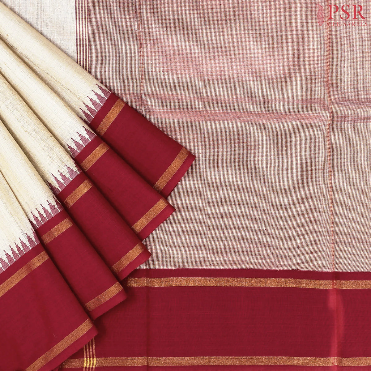 Royal Beige Kadhi Tussar Silk Saree
