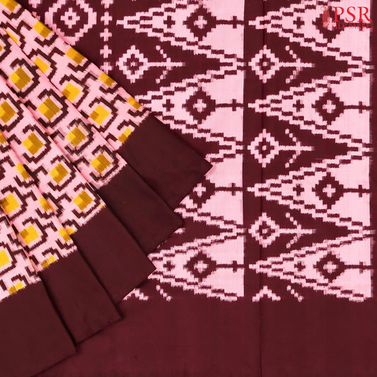 Flamingo Pink Pochampally Silk Saree