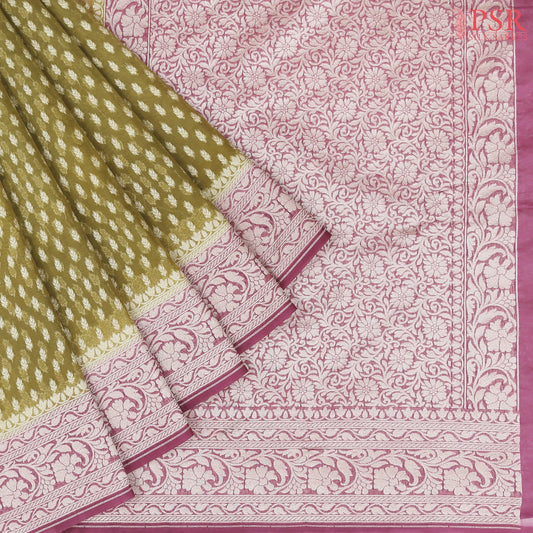 Olive Green Georgette Saree