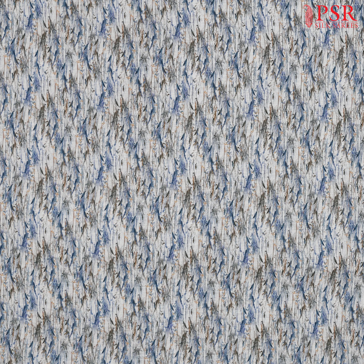 White Grey Linen Print Running Material