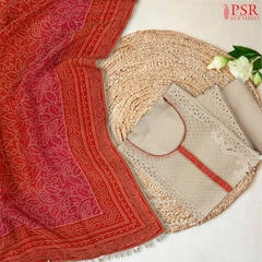 Beige Tissue Dress Material