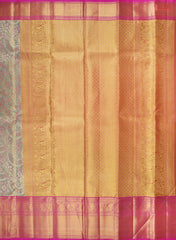 Turquoise Grey Tissue Kanchipuram Silk Saree