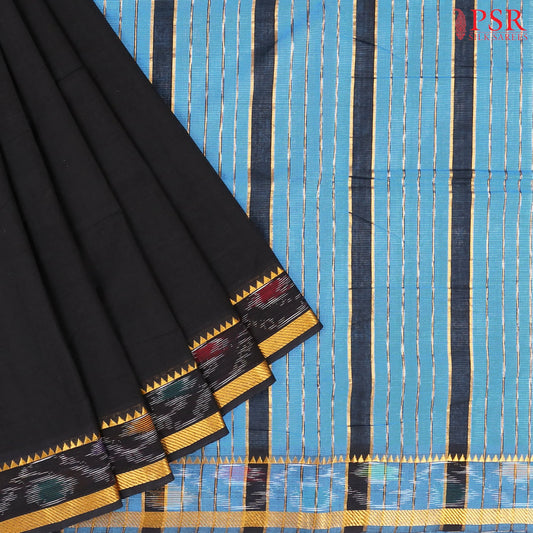 Black Mangalagiri Cotton Saree