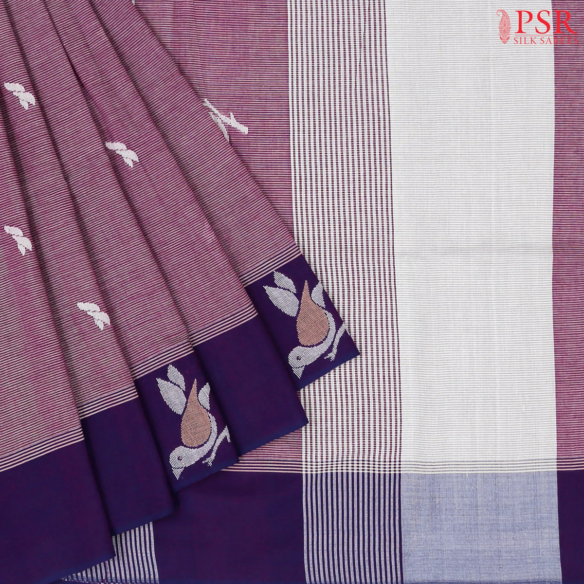 Chinese Violet Byloom Cotton Saree