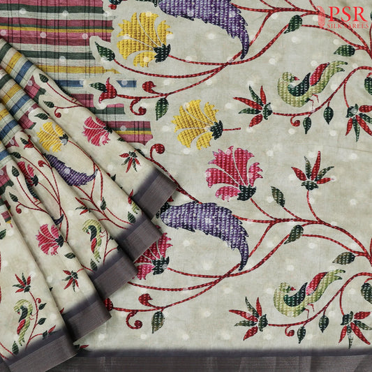 Multicolor Semi Tussar Saree
