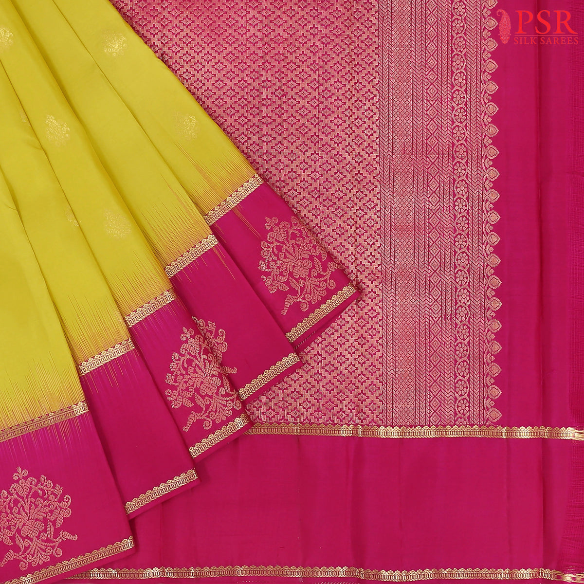 Olive Yellow Fancy Kanchipuram Silk Saree