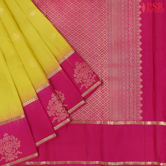 Olive Yellow Fancy Kanchipuram Silk Saree