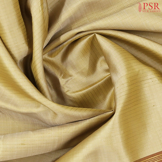 Flax Yellow Kanchipuram Silk Saree