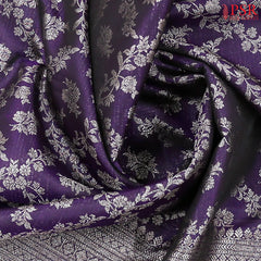 Midnight Purple Kanchipuram Jacquard Silk Saree