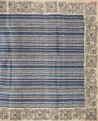 Hazelnut Beige & Prussian Blue Kadhi Tussar Silk Saree