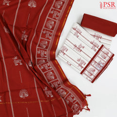 Off White Chirala Cotton Dress Material