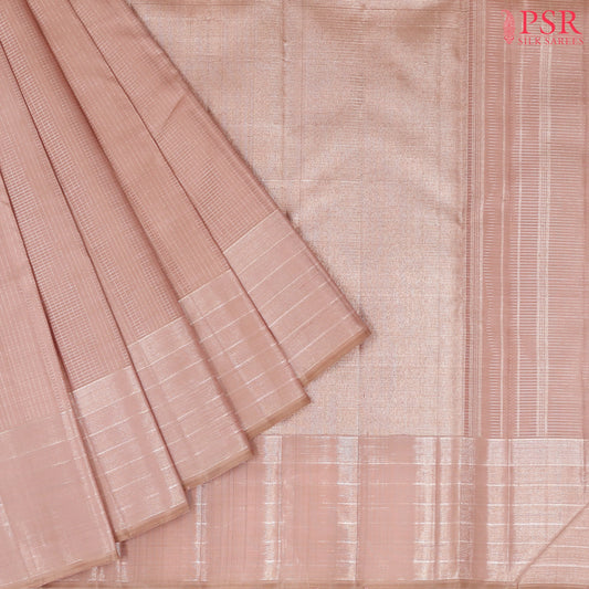 Malibu Peach Kanchipuram Silk Saree