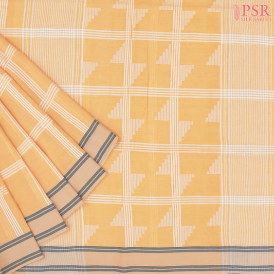 Melon Yellow Byloom Cotton Saree