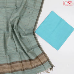 Light Blue Mangalagiri Silk Cotton Dress Material