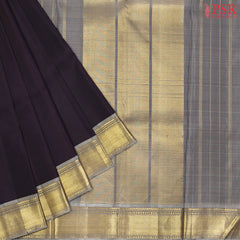 Grape Black Kanchipuram Silk Saree