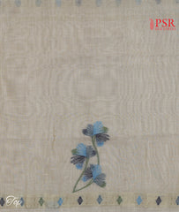 Tussar Beige Silk Cotton Dress Material