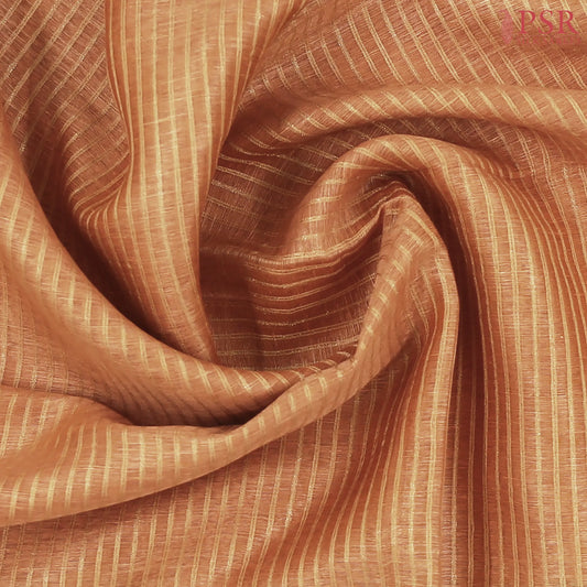 Dark Orange Semi Tussar Saree