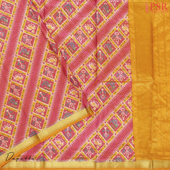 Mustard Yellow Soft Patola Silk Cotton Dress Material