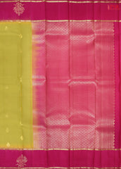 Olive Yellow Fancy Kanchipuram Silk Saree