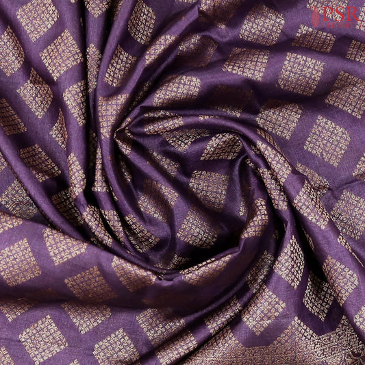 Aubergine Purple Banaras Tussar Silk Saree