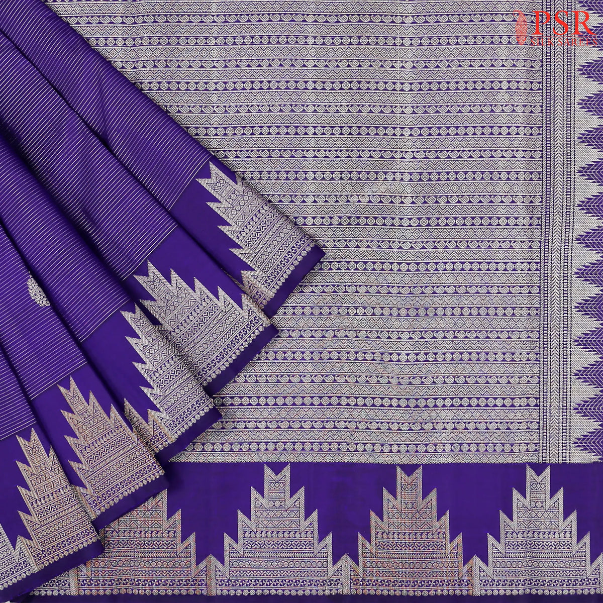 Spanish Violet Kanchipuram Silk Saree