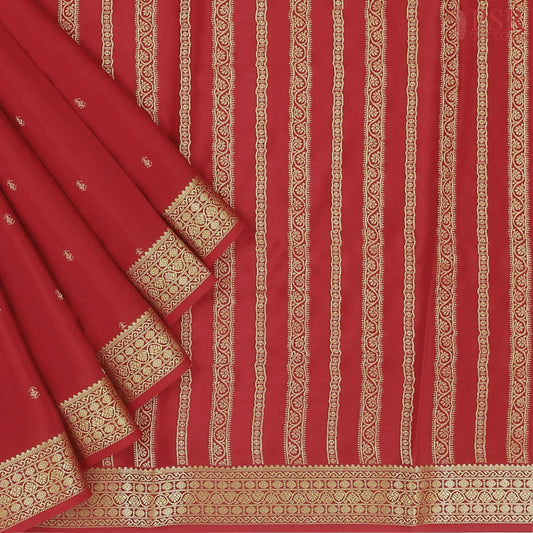 Red Mysore Silk Saree