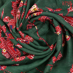 Dark Green Assam Saree