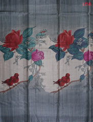 Heavenly Grey And Slate Grey Kadhi Tussar Silk Saree