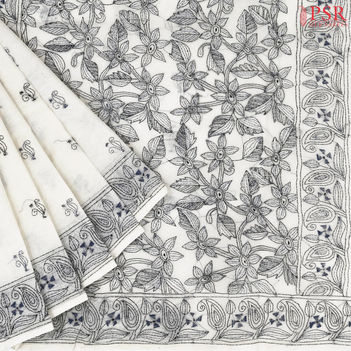 Off White Bengal Cotton Saree