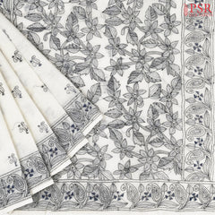 Off White Bengal Cotton Saree