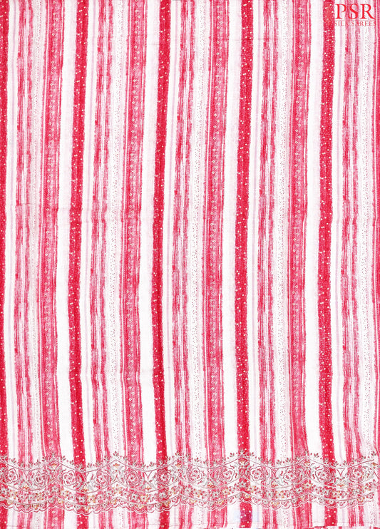 Hot Pink & Beige Cotton Dress Material