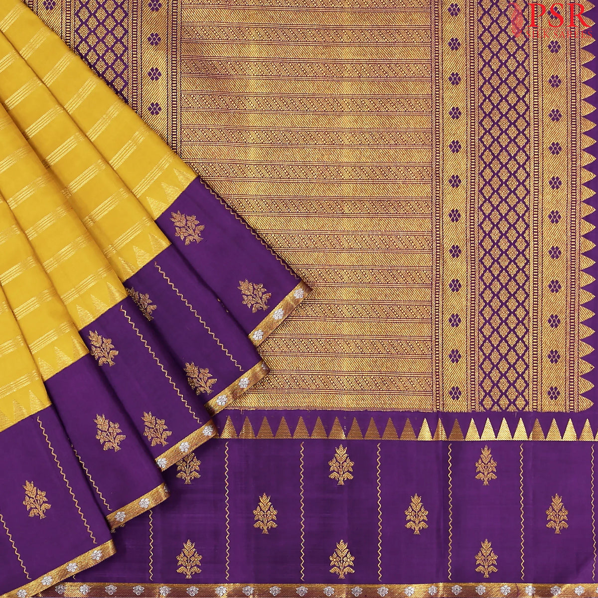 Tuscany Yellow Kanchipuram Silk Saree