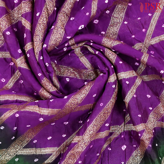 Violet Crushed Bandhini Saree