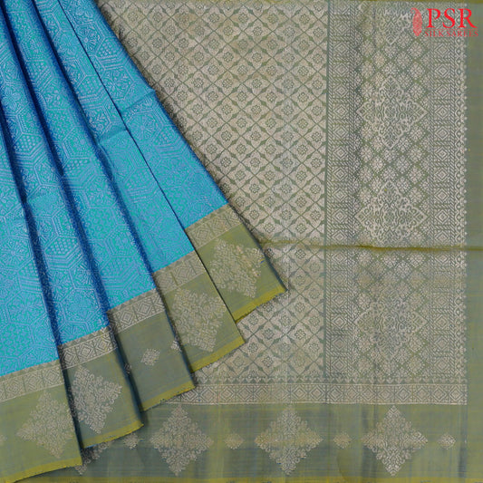Chintamani Blue Soft Silk Saree