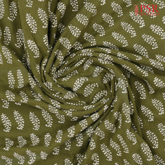 Olive Green Jaipur Cotton Print Running Material