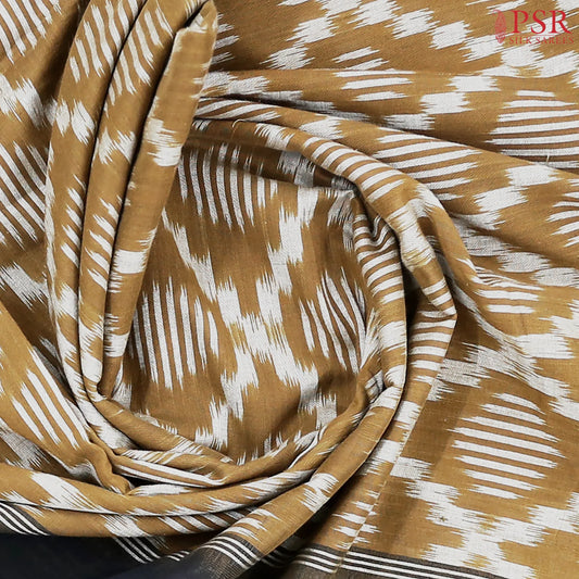 Tortilla Brown Ikkat Cotton Saree