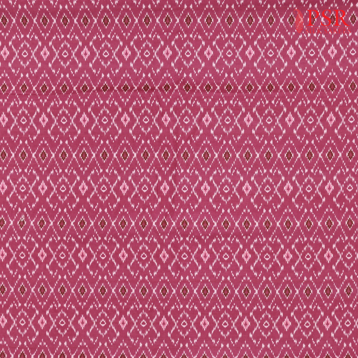 Mulberry Pink Semi Tassar Ikkat Print Running Material