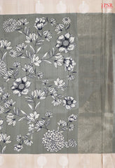 Dark Sage Semi Tussar Saree