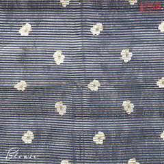 Slate Blue Printed Tissue Saree