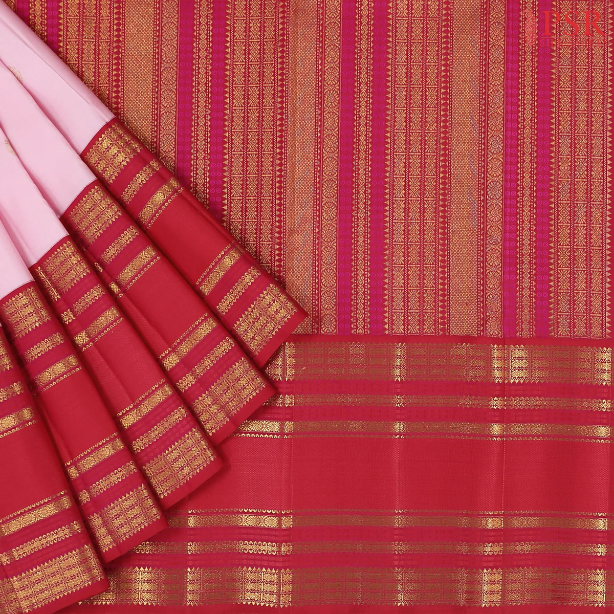 Pastel Pink Kanchipuram Silk Saree