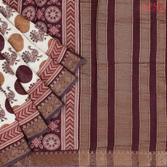 Beige Chanderi Silk Cotton Saree