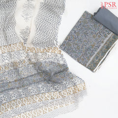 Grey Kota Cotton Dress Material