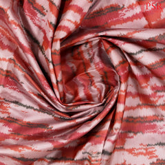 Coral Red & Misty Lavender Soft Art Silk Saree