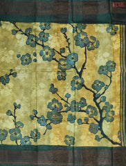Pear Green Tussar Silk Saree