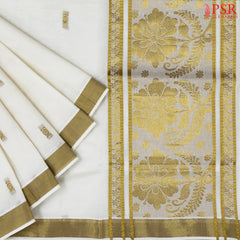 Cream Beige Kerala Cotton Saree